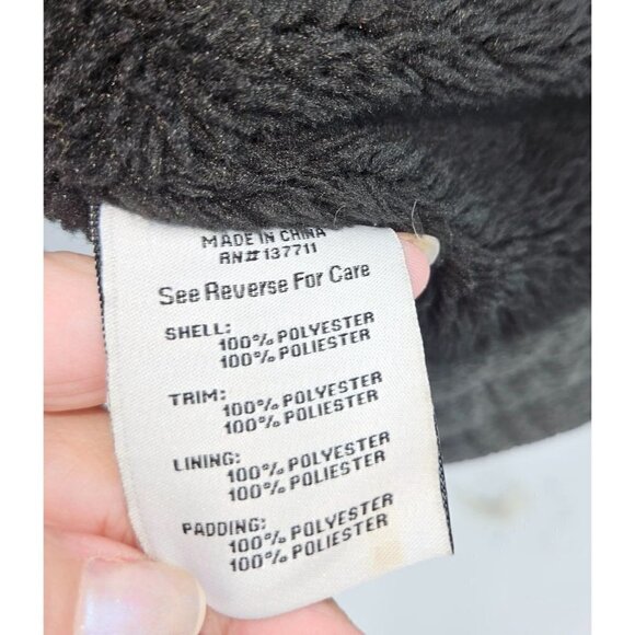 Buckle Black Mens XL Coat Bomber Zip Up Grey Space Dye Pockets Sherpa Lined Logo - Picture 10 of 12